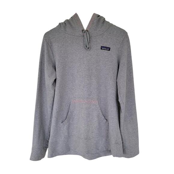 Patagonia Hoodie Sweatshirt Gray Women Size M Organic Cotton Kangaroo Pocket - Picture 1 of 12